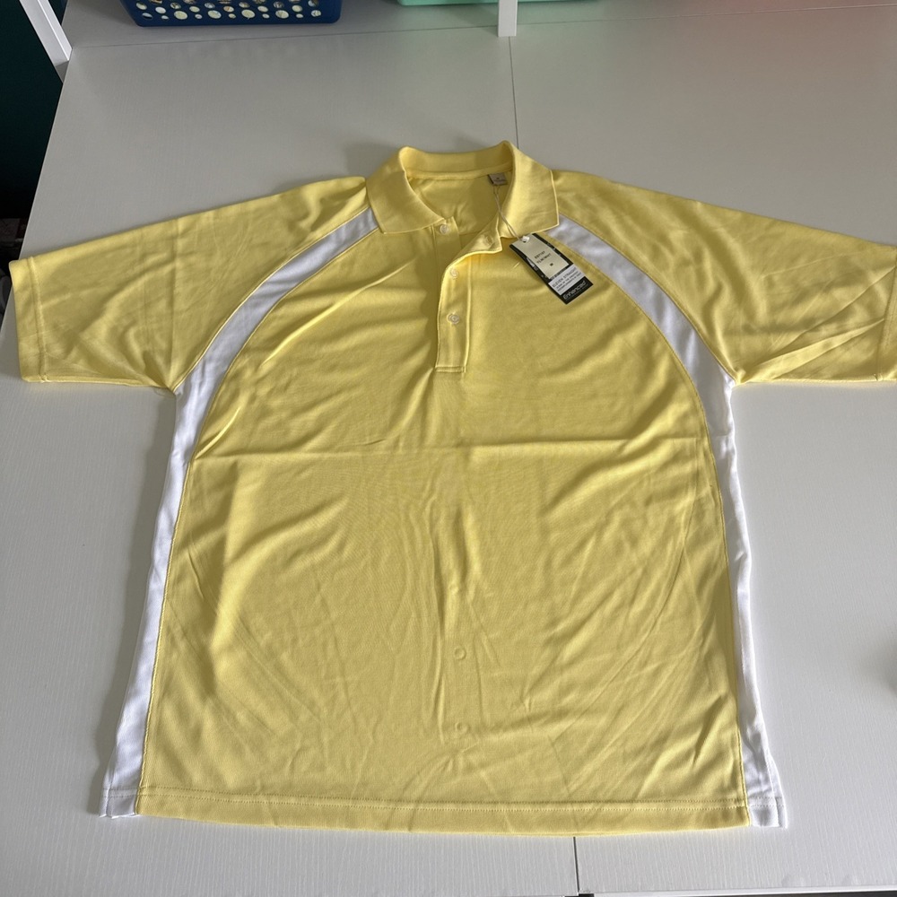 NWT Byron Nelson Eleven Straight Yellow M Men's Polo Shirt Short Sleeve Collared